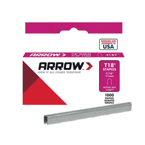 T18 Staples 11mm (7/16in) Box 1000