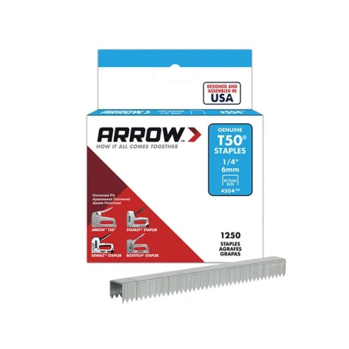 T50 Staples Box 1250 6mm - 1/4 inch