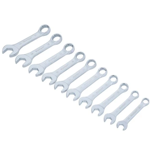 Blue Spot Tools Stubby Combination Spanner Set Of 10 Metric 10-19mm