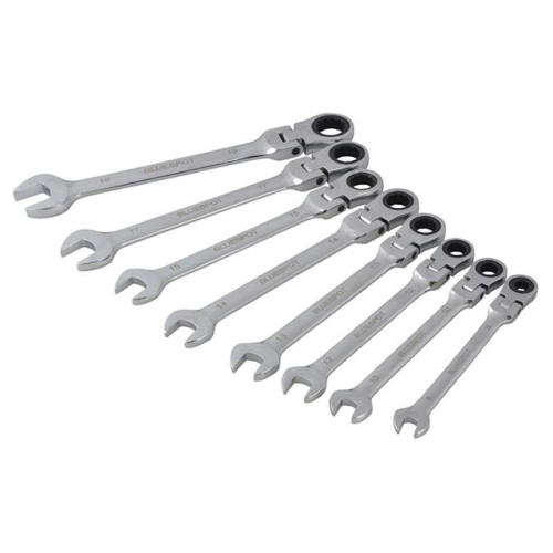 Blue Spot Tools Flexible Head Ratchet Metric Spanner Set 8 Piece