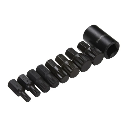 Bluespot 1/2in Impact Spline Bit Set, 9 Piece