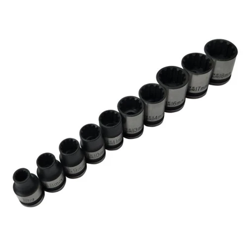 Blue Spot Tools 3/8in Drive Spline Socket Set Metric, 10 Piece