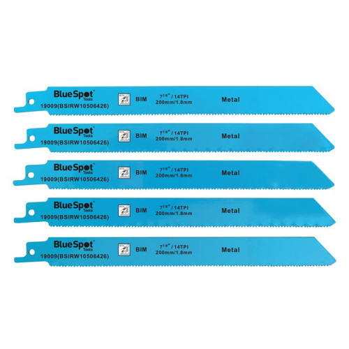 Bluespot Bi-Metal Reciprocating Saw Blade 240mm x 5 TPI Pack of 5