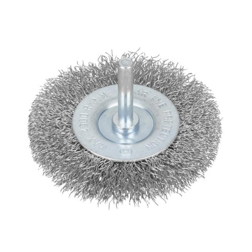 Bluespot Flat Steel Wire Wheel Brush 75mm x 6mm Arbor