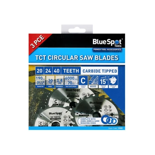 Bluespot 190mm Circular Saw Blade Set, 3 Piece