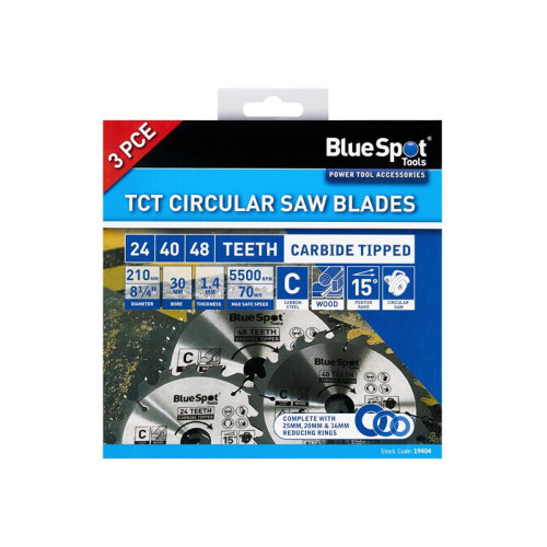 Bluespot 210mm Circular Saw Blade Set, 3 Piece