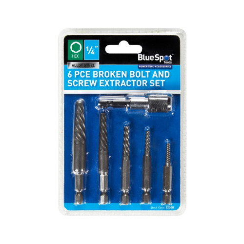 Bluespot 6pc Broken Bolt & Screw Extractor Set