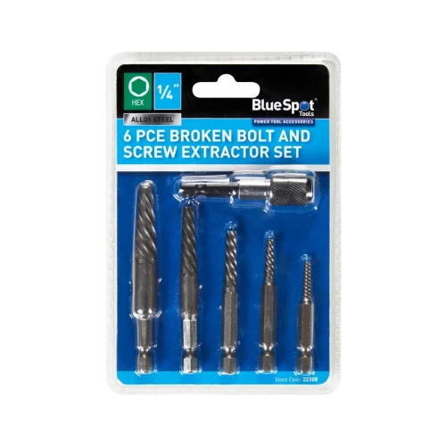 Bluespot 6pc Broken Bolt & Screw Extractor Set