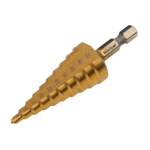 Bluespot HSS 1/4in Hex Shank Step Drill 4-22mm