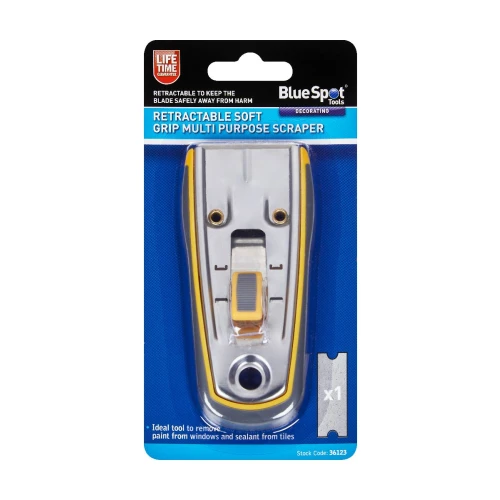 Bluespot Retractable Soft Grip Multi Purpose Scraper