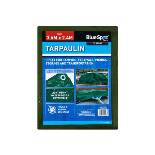 Bluespot Green Tarpaulin 3.6 x 2.4m