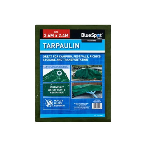 Bluespot Green Tarpaulin 3.6 x 2.4m