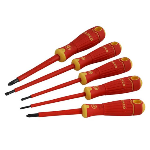 Bahco BAHCOFIT Insulated Scewdriver Set of 5 Slotted / Phillips