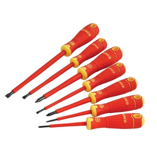 Bahco BAHCOFIT Insulated Screwdriver Set of 7 Slotted / Pozi