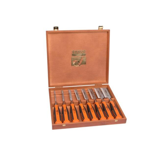 Bahco 424-P Bevel Edge Chisel Set 8 Wood Box