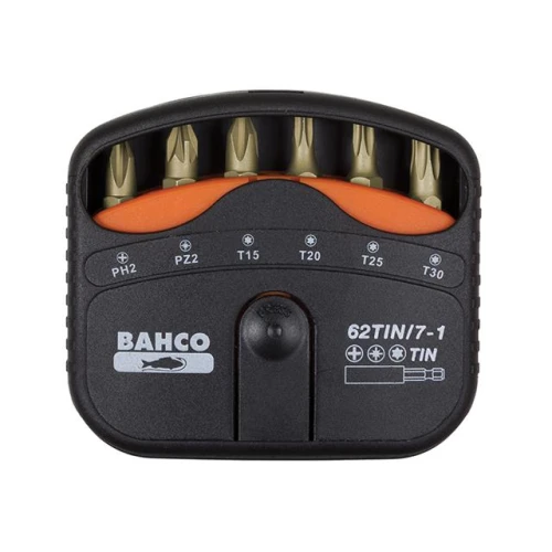 Bahco 62TIN/7-1 Bit Set Tin PH / P Z / Torx 7 Piece