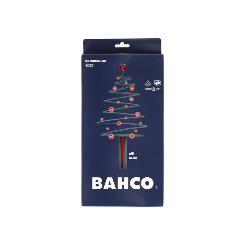 Bahco XMAS BE-9882SL ERGOâ„¢ Slim VDE Insulated Screwdriver Set, 5 Piece