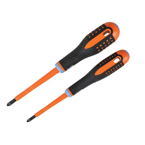 Bahco Insulated ERGOâ„¢ Combi Screwdriver Twin Pack PZ1/SL5 & PZ2/SL6