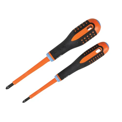 Bahco Insulated ERGO&acirc;&cent; Combi Screwdriver Twin Pack PZ1/SL5 & PZ2/SL6