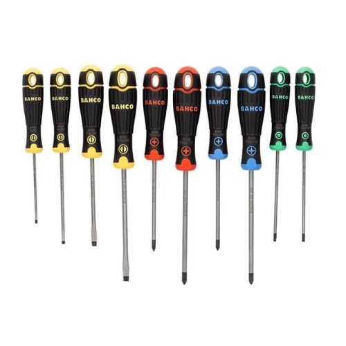 Bahco BahcoFit Coloured Handle Screwdriver Set, 10 Piece