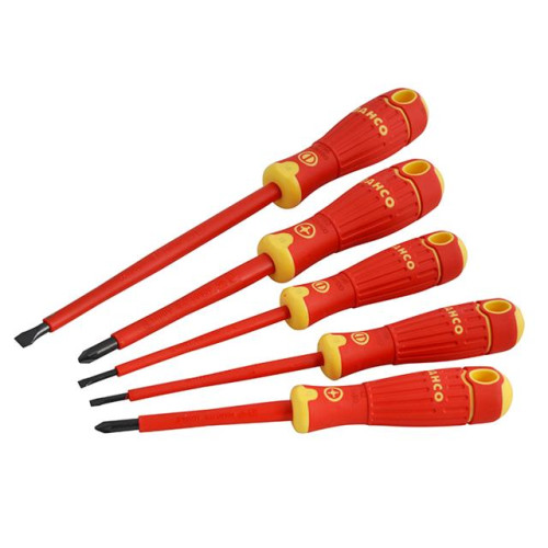 Bahco BAHCOFIT Insulated Scewdriver Set of 5 Slotted / Pozi