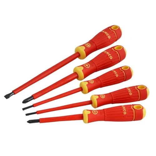 Bahco BAHCOFIT Insulated Scewdriver Set of 5 Slotted / Pozi