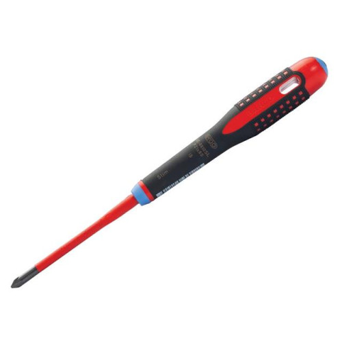 Bahco ERGOâ„¢ Slim VDE Insulated Pozidriv Screwdriver PZ1 x 80mm