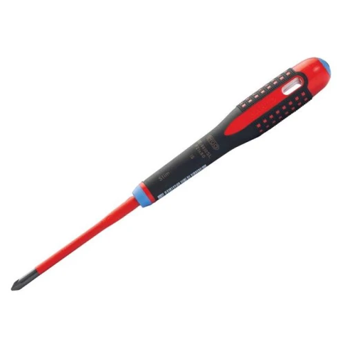 Bahco ERGO&acirc;&cent; Slim VDE Insulated Pozidriv Screwdriver PZ1 x 80mm
