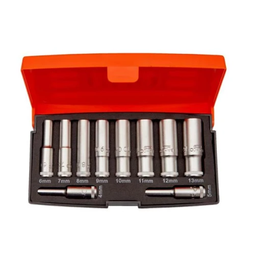 Bahco S0810L 1/4in Drive Deep Socket Set of 10 Metric