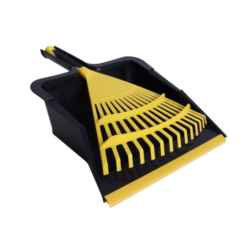 Bulldozer Heavy-duty Dustpan and Large Hand Rake Set