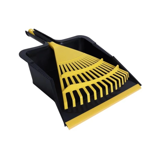 Bulldozer Heavy-duty Dustpan and Large Hand Rake Set