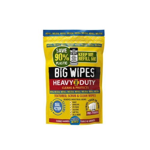 Big Wipes Heavy-Duty PRO+ Wipes (Refill Pouch 100 Wipes)