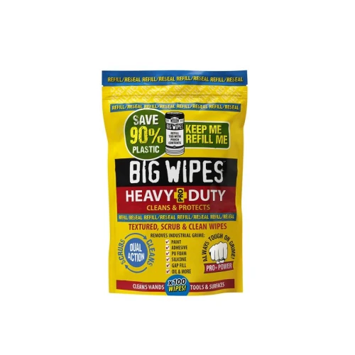 Big Wipes Heavy-Duty PRO+ Wipes (Refill Pouch 100 Wipes)
