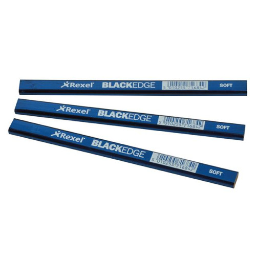 Blackedge Carpenters Pencils - Blue / Soft Card of 12