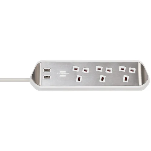 Brennenstuhl estilo Corner Extension Lead 240V 3-Gang 13A White 2m