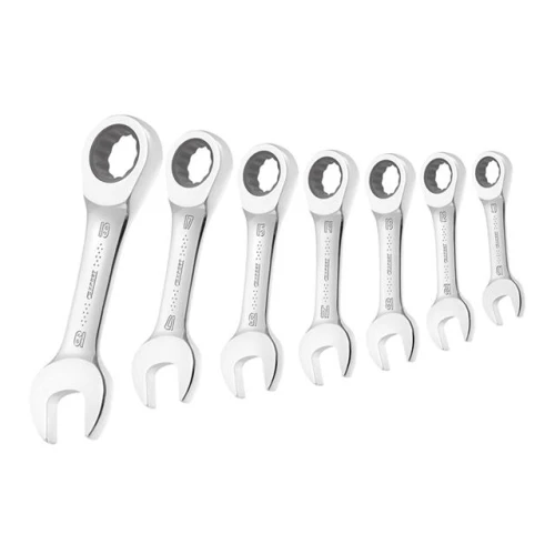 Britool Expert Stubby Ratchet Spanner Set 7 Piece Metric