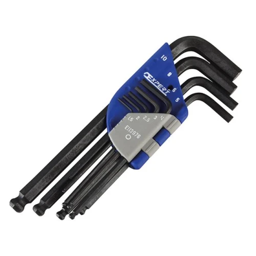 Ball End Hexagon Key Long Arm Set of 9 Metric (1.5-10mm)
