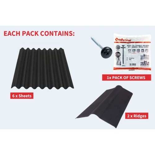 Onduline Easyline Kit Black for 6x4 Shed Black