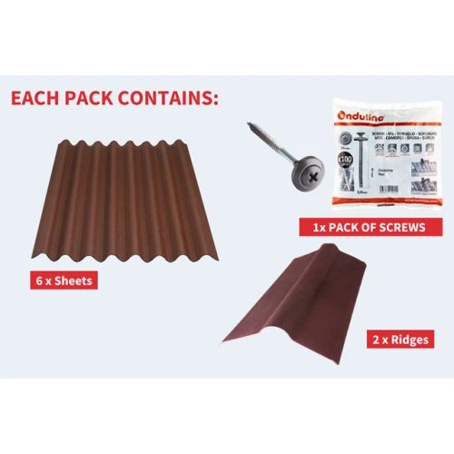 Onduline Easyline Kit Brown for 6x4 Shed Black