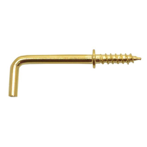 Square Hooks Electro Brass 25mm (Pack of 5)