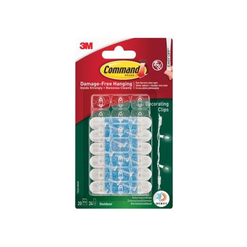 Command Clear Outdoor Decorating Clips (Pack 20)