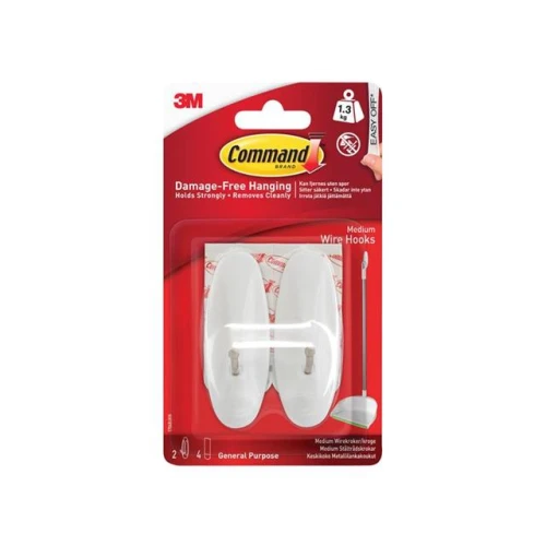 Command Medium Wire Hooks (Pack 2)