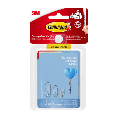 Command Assorted Clear Adhesive Refill Strips