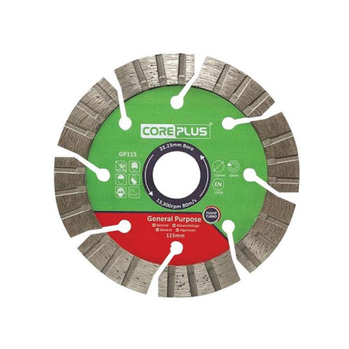 CorePlus GP115 General-Purpose Hybrid Turbo Diamond Blade 115mm