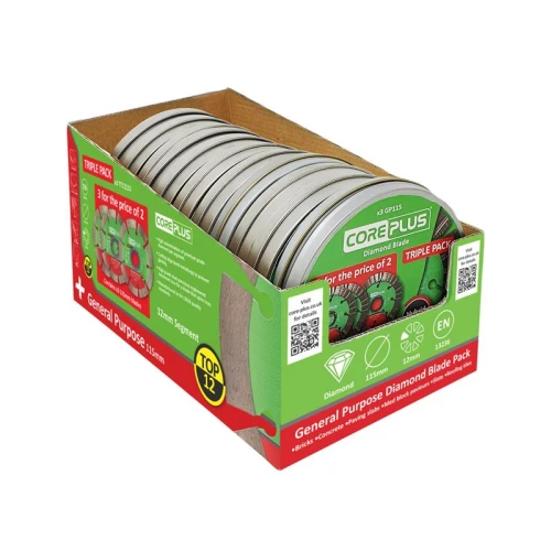 CorePlus CorePlus Top Twelve Cutting Blade CDU with 10 Tins (3 Blades per Tin)