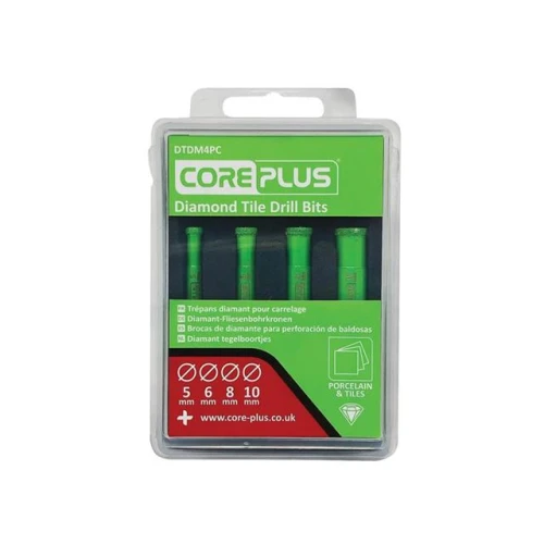 CorePlus DTDM4PC Diamond Tile Drill Bit Set, 4 Piece