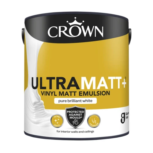 Crown Ultramatt Plus Anti Mould Pure Brilliant White 2.5 Litres