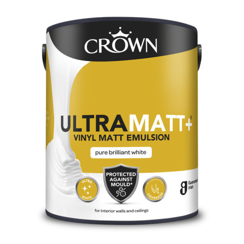Crown Ultramatt Plus Anti Mould Pure Brilliant White 5 Litres