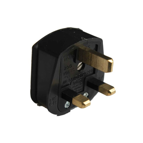 Dencon 3 Pin Rubber Plug 13A Black