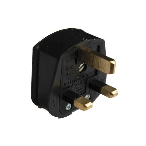Dencon 3 Pin Rubber Plug 13A Black